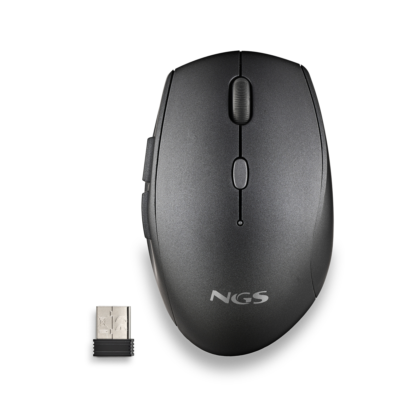 NGS MOUSE NERO ERGONOMICO SENZAFILI E BOTTONI SILENZIOSI