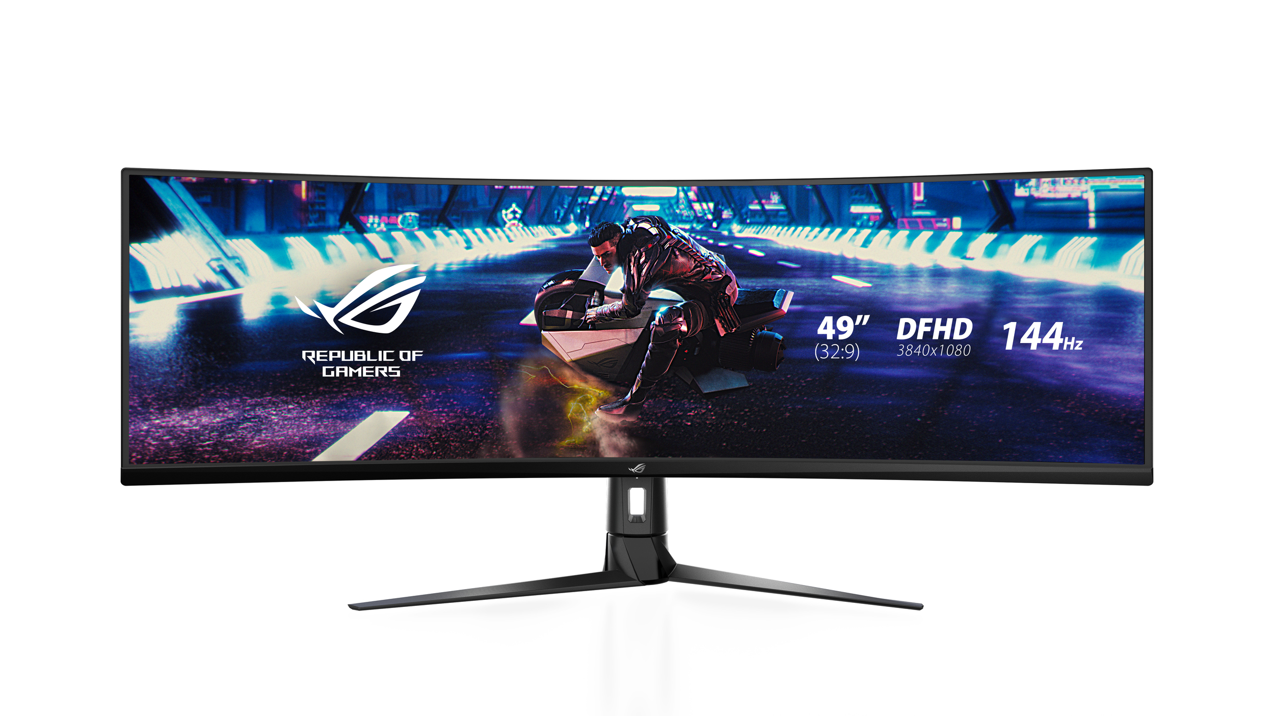 MONITOR ASUS LED ROG STRIX 49" Wide CURVED XG49VQ WQHD 3840x1080 144hz 1ms 450cd/m² 2X5W MM 2HDMI DP FreeSync2 GAMING