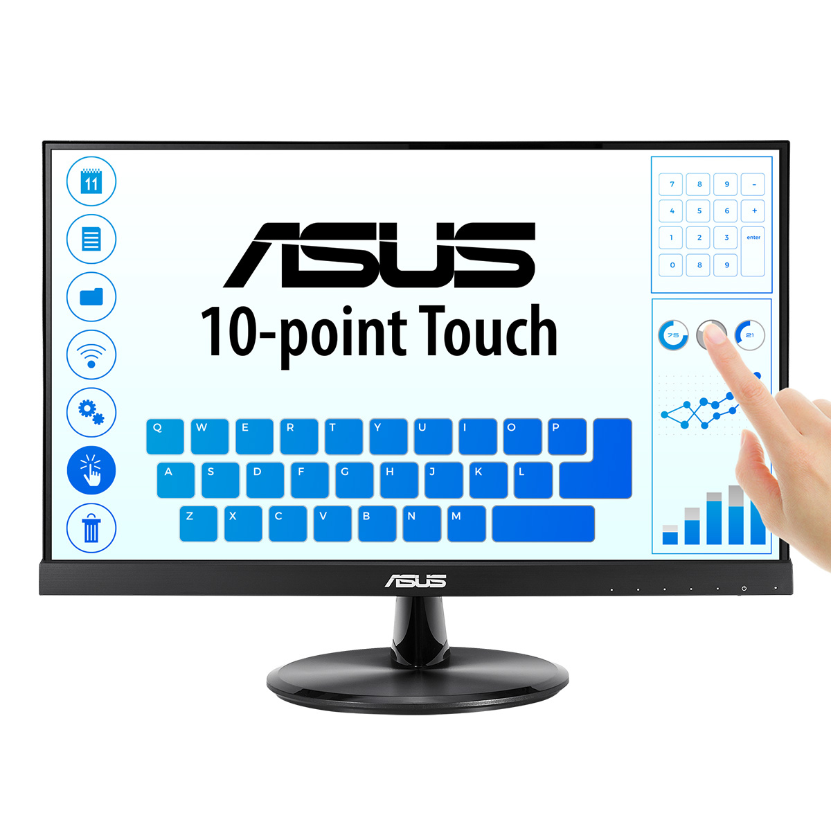 MONITOR ASUS TOUCH SCREEN LED 21.5" Wide VT229H IPS 1920x1080 5ms 250cd/m² 100.000.000:1 2x1.5W MM VGA HDMI 10punti multitouch