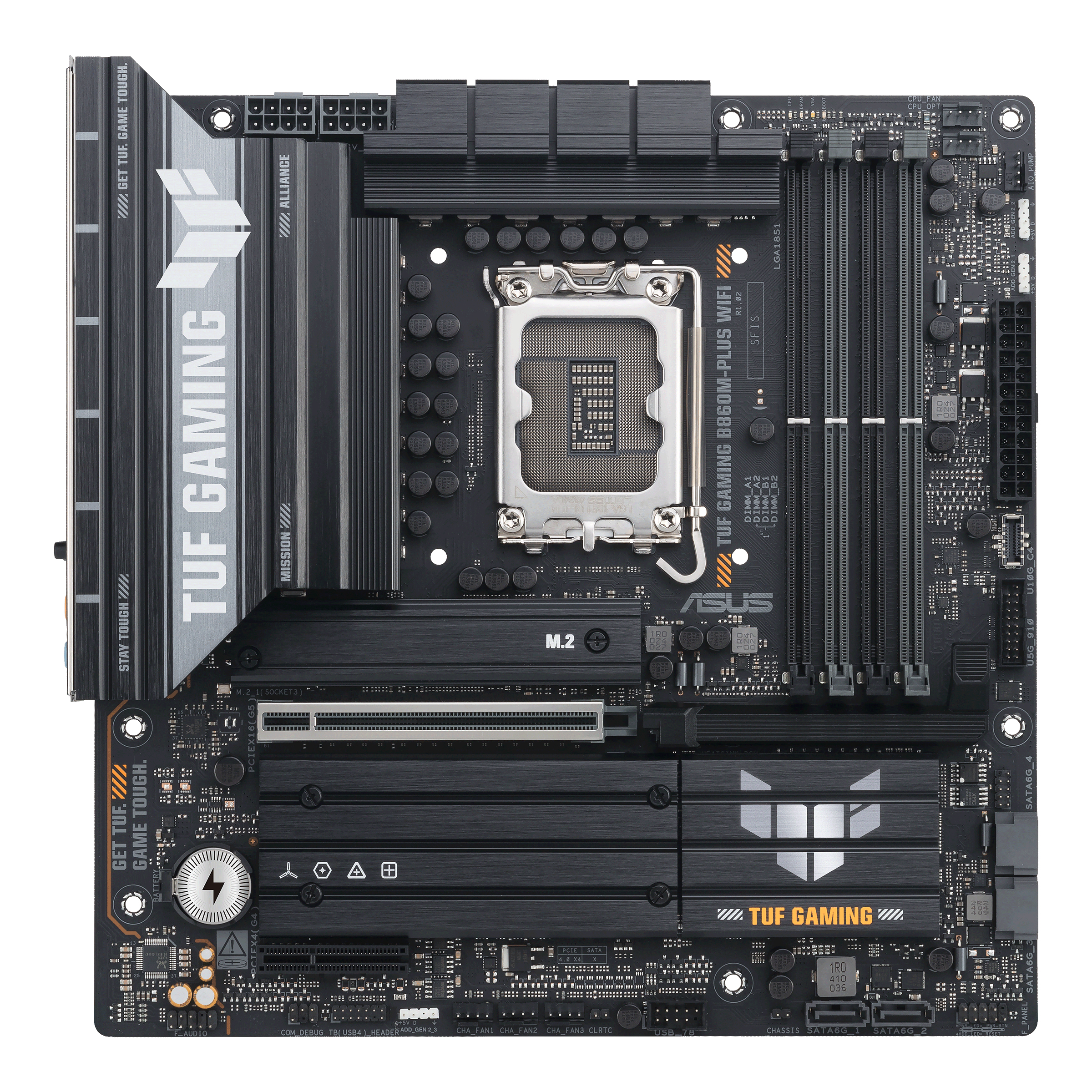 ASUS MB INTEL TUF GAMING B860M-PLUS WIFI, m-ATX, LGA 1851, DDR5, 1PCI-Ex16, 4DIMM, HDMI/DP, 3M2/4SAT